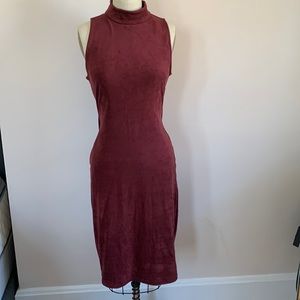 Burgundy suede dress